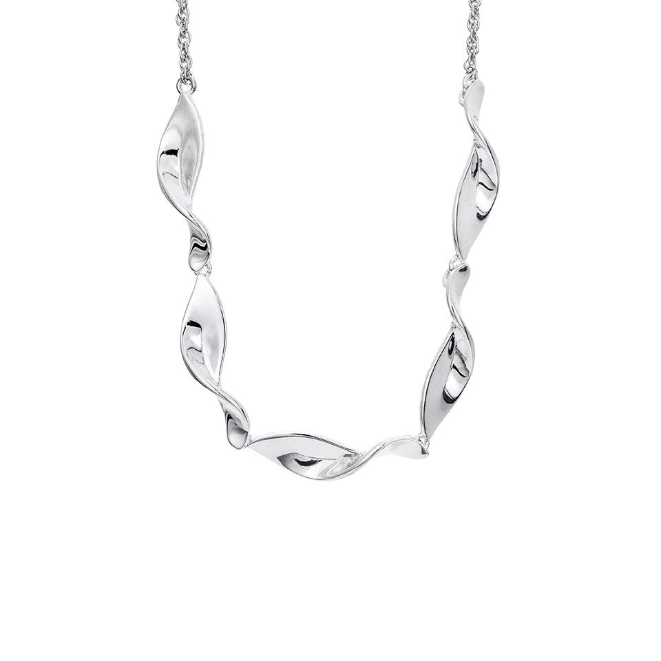 Halsband i &auml;kta silver