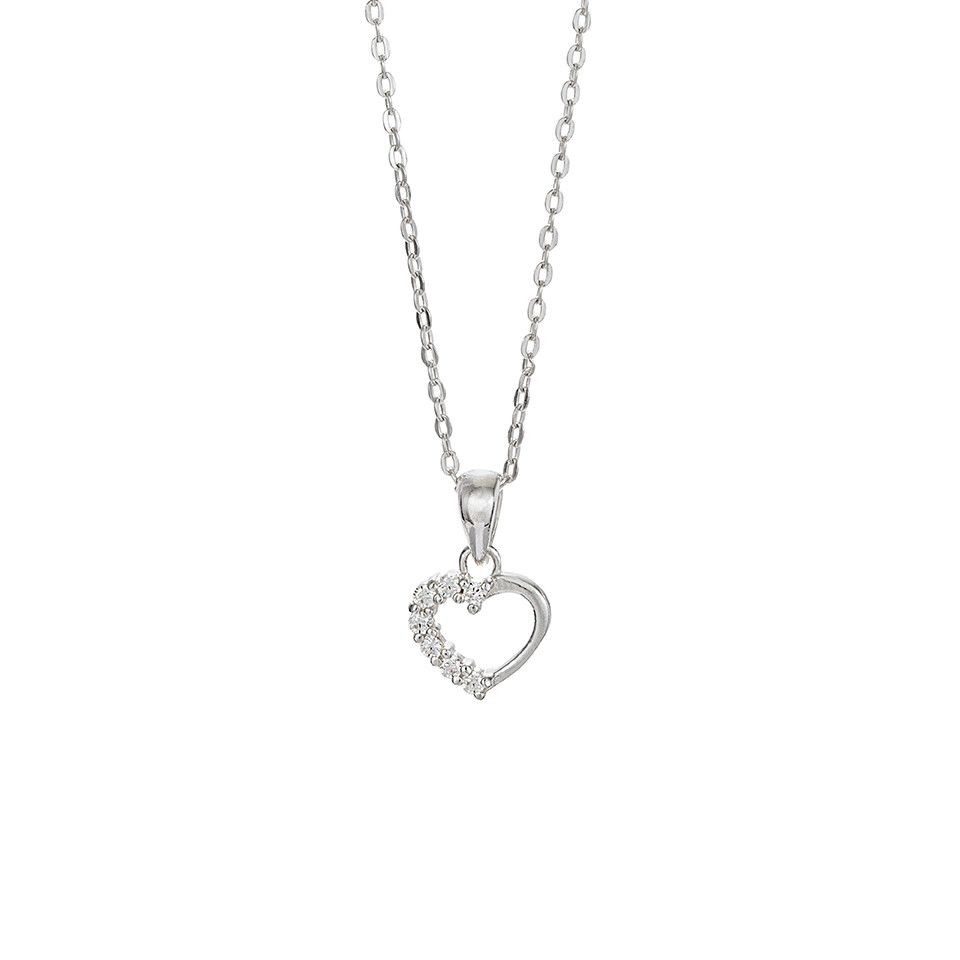 Halsband i &auml;kta silver med kubisk zirkonia.