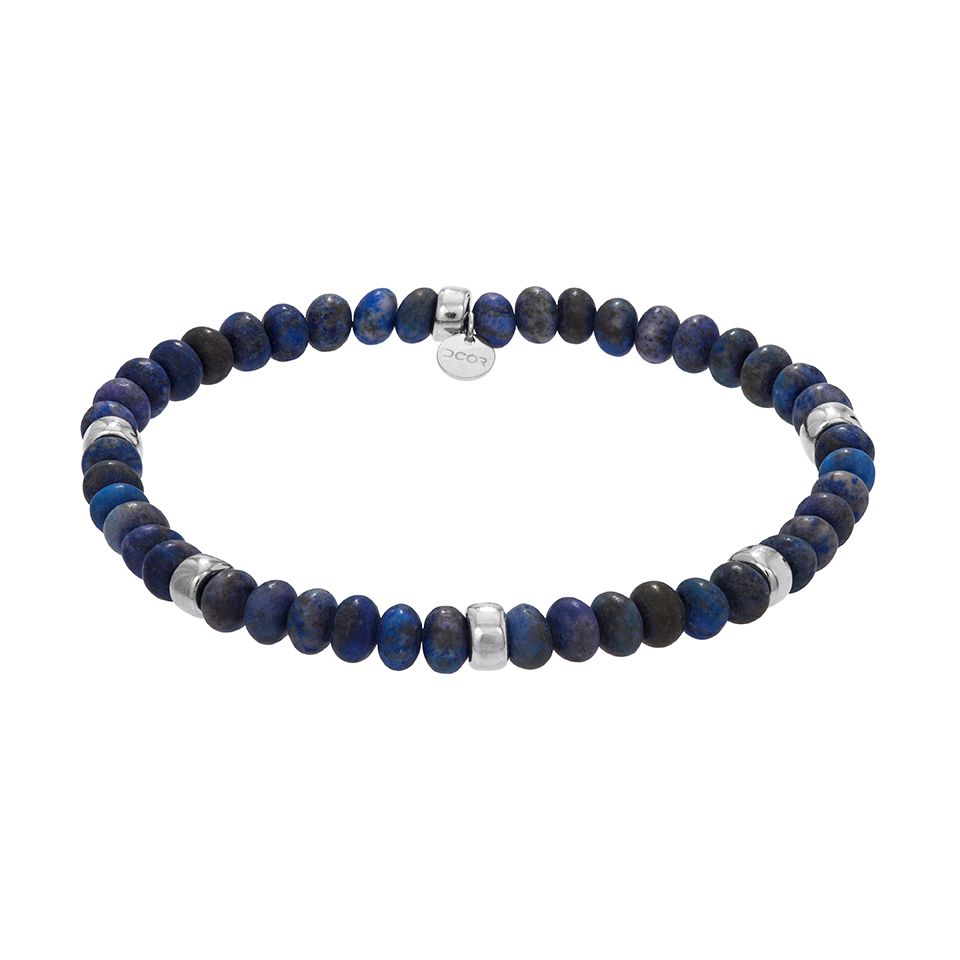 Stretcharmband i &auml;kta silver 20cm