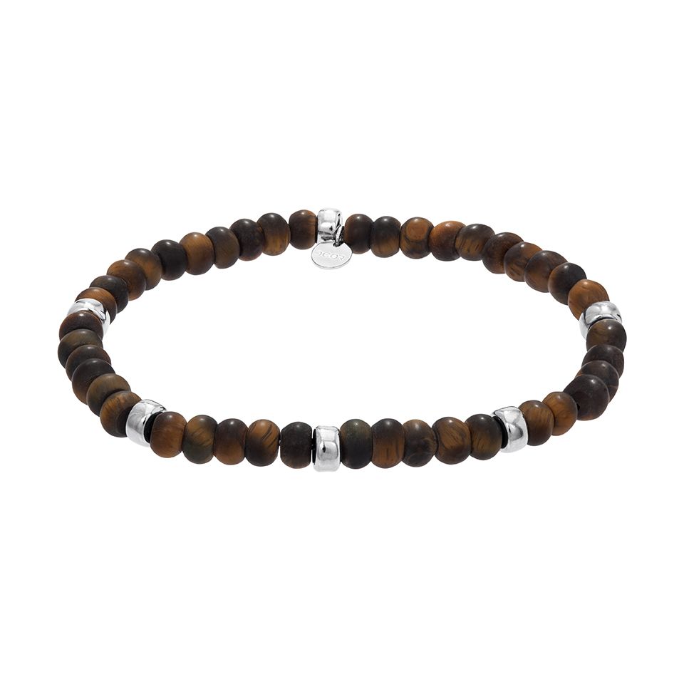 Stretcharmband i &auml;kta silver 20cm