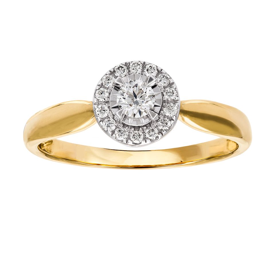Diamantring i 18K guld, 19.5