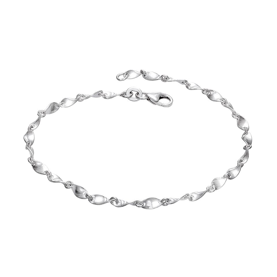 Armband i &auml;kta silver