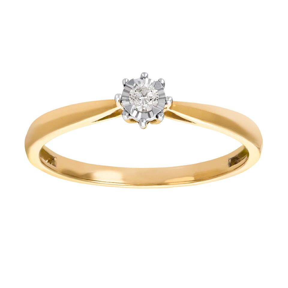Diamantring i 18K guld, 18.5