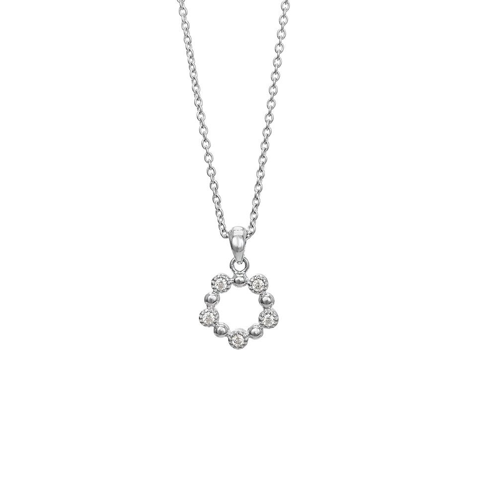 Halsband i &auml;kta silver