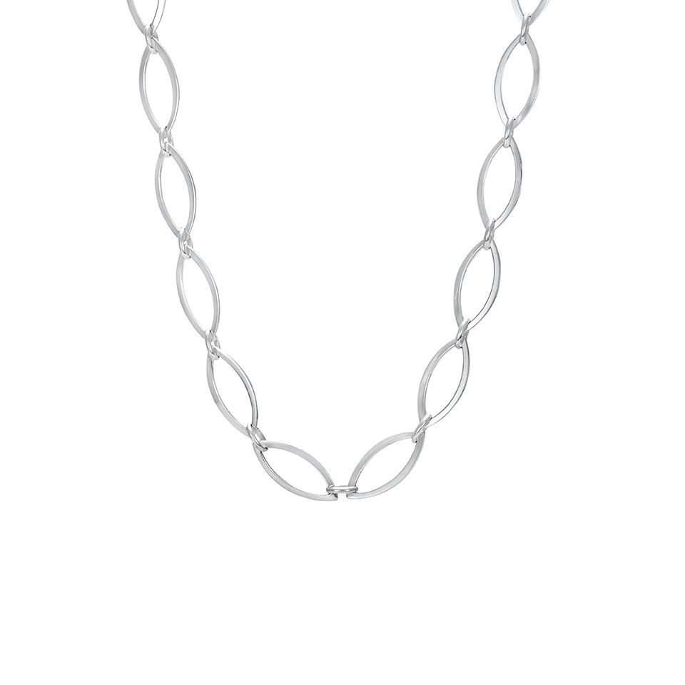 Halsband i &auml;kta silver