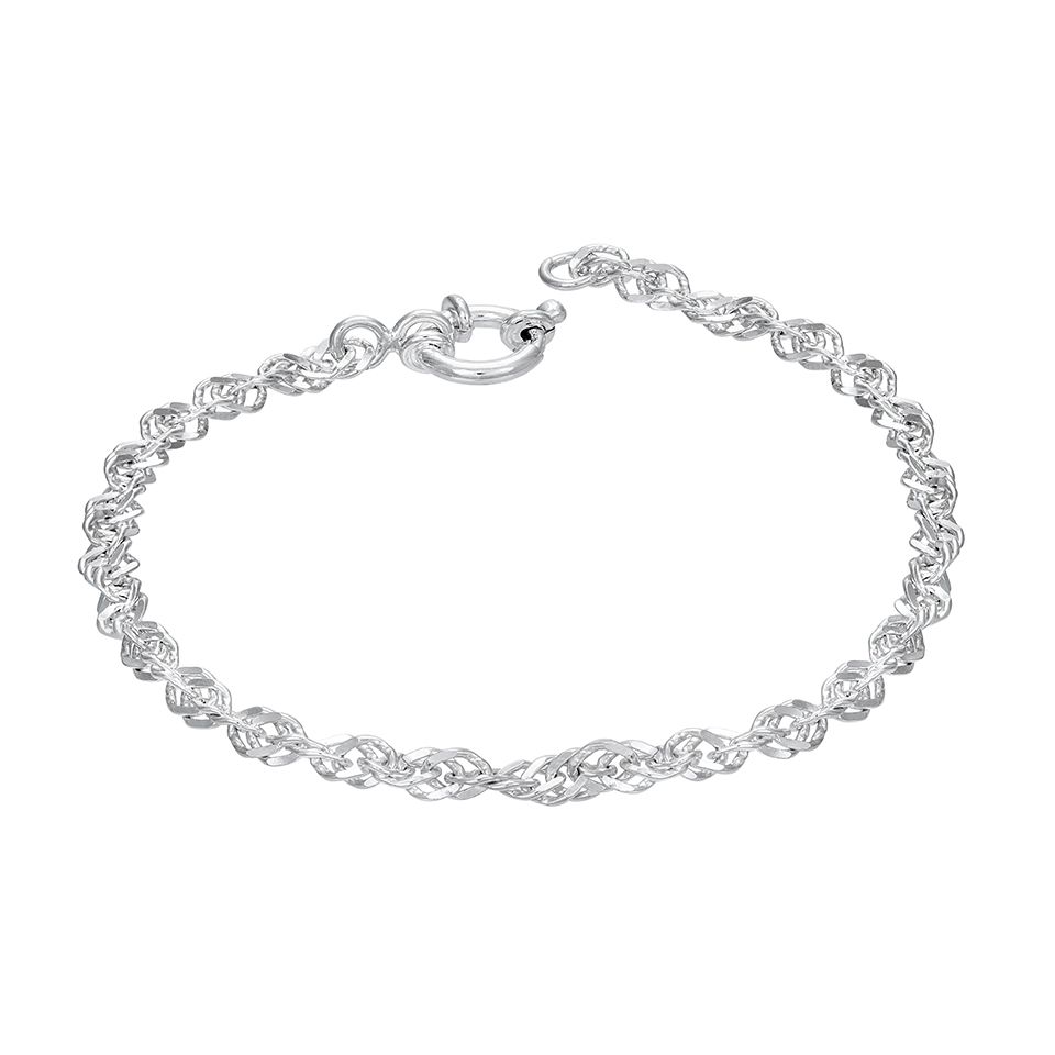 Armband i &auml;kta silver