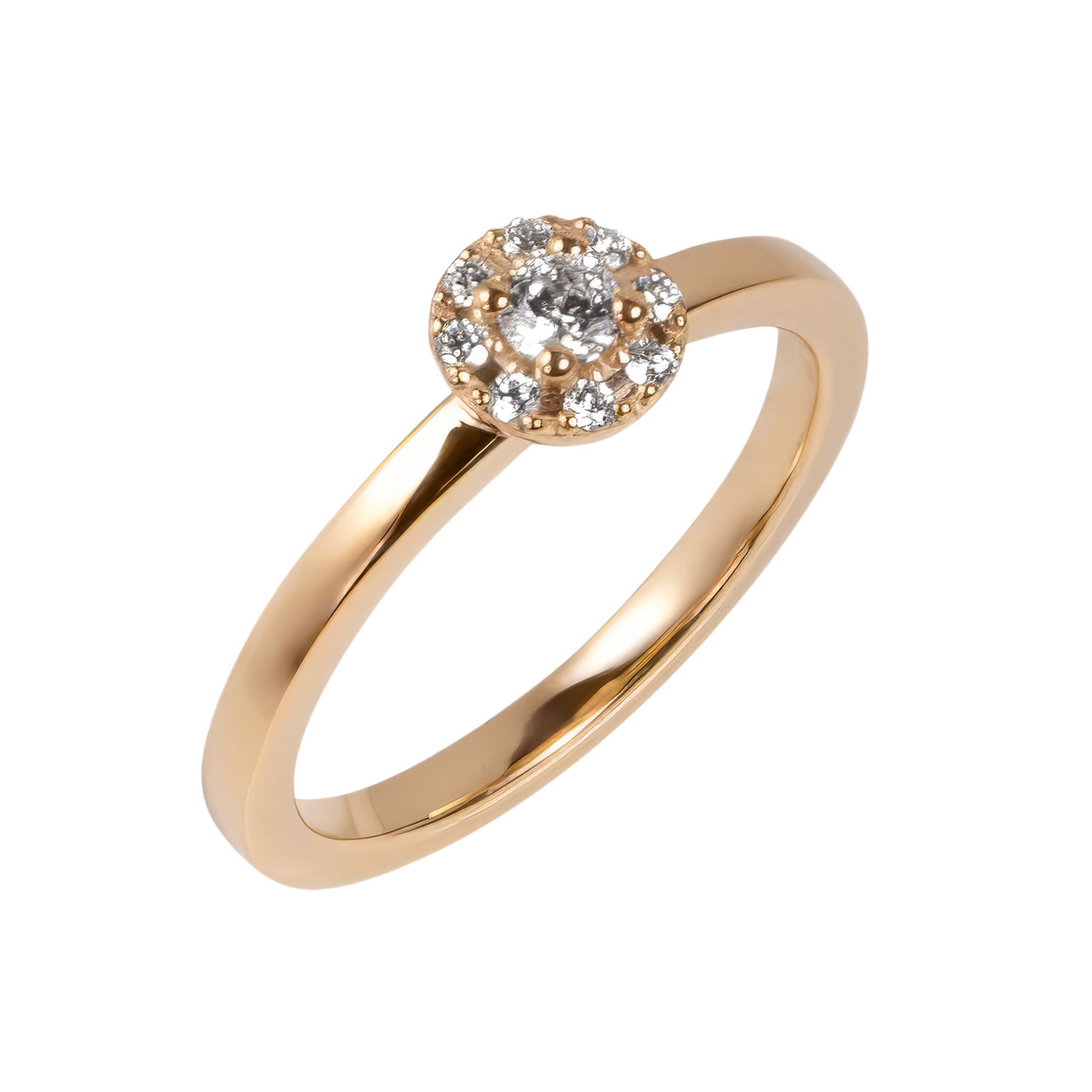 Diamantring i 18K guld, 67