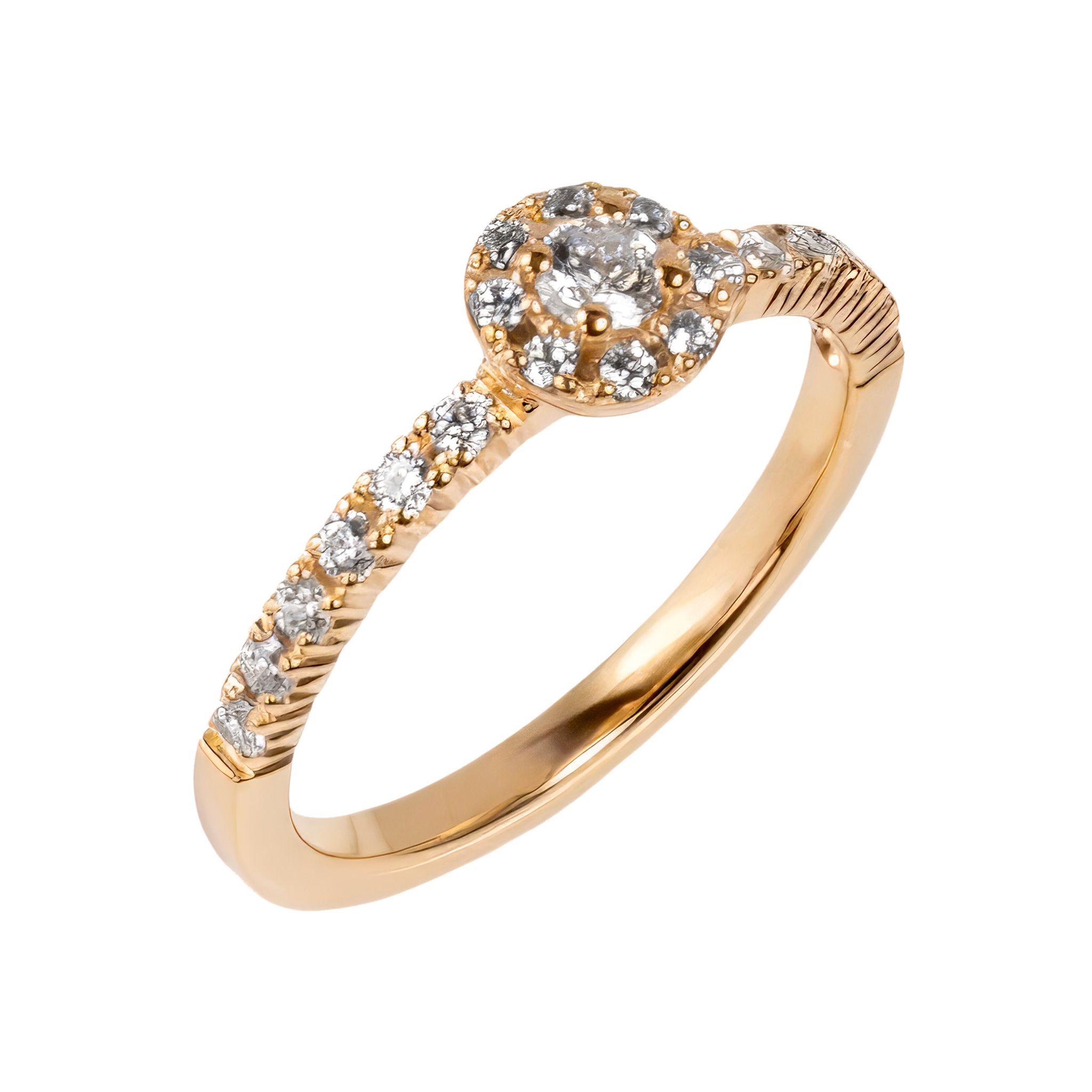 Diamantring i 18K guld, 52