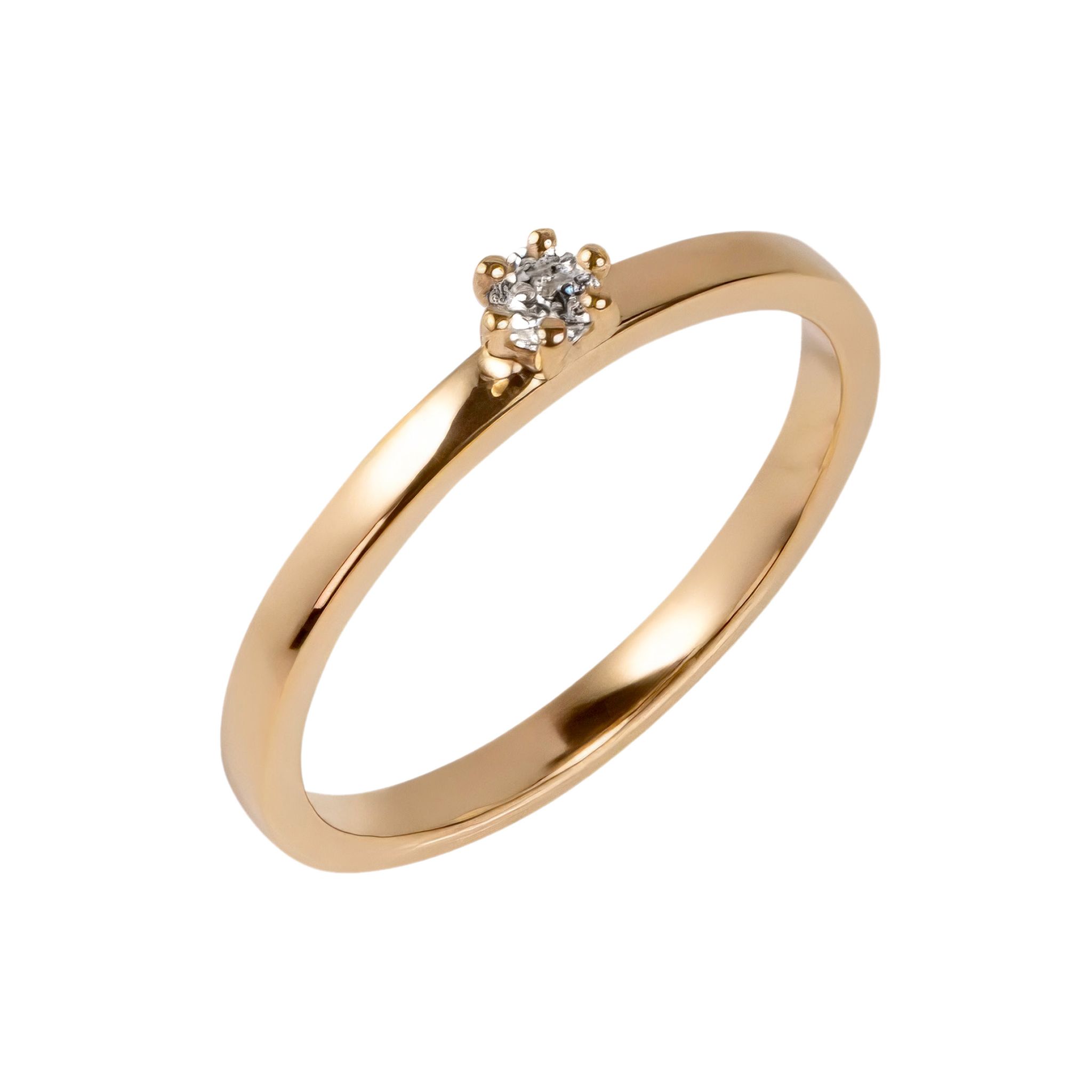 Diamantring i 18K guld, 51
