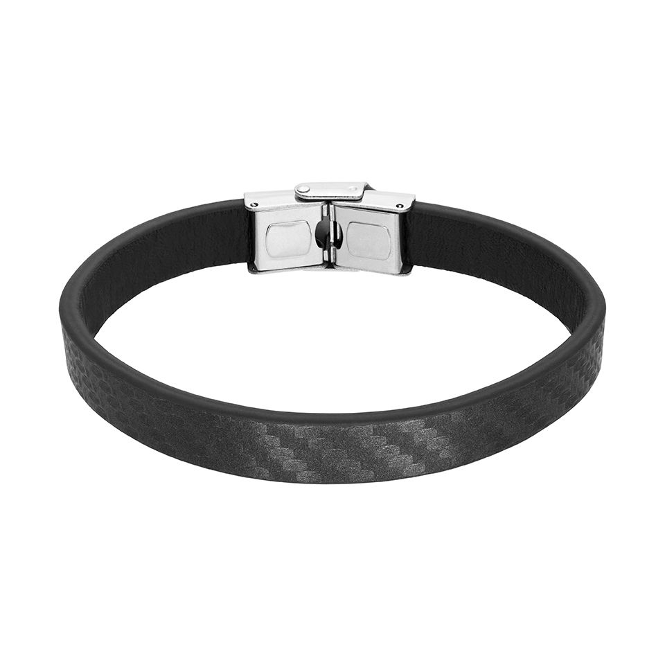 Armband i stål och läder