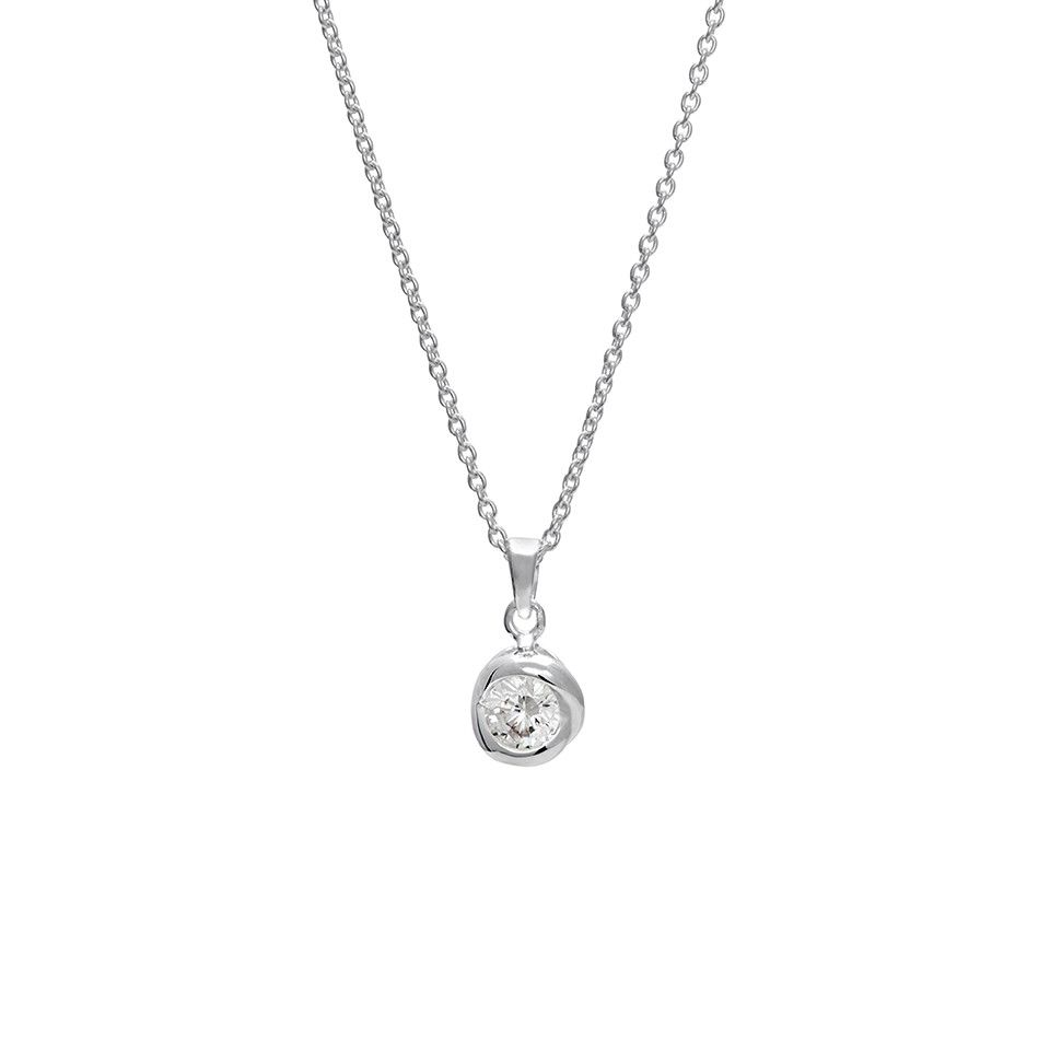 Halsband i &auml;kta silver