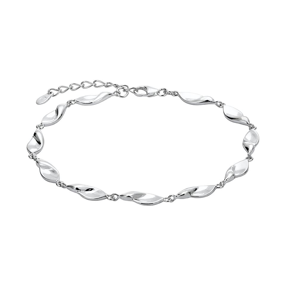 Armband i &auml;kta silver