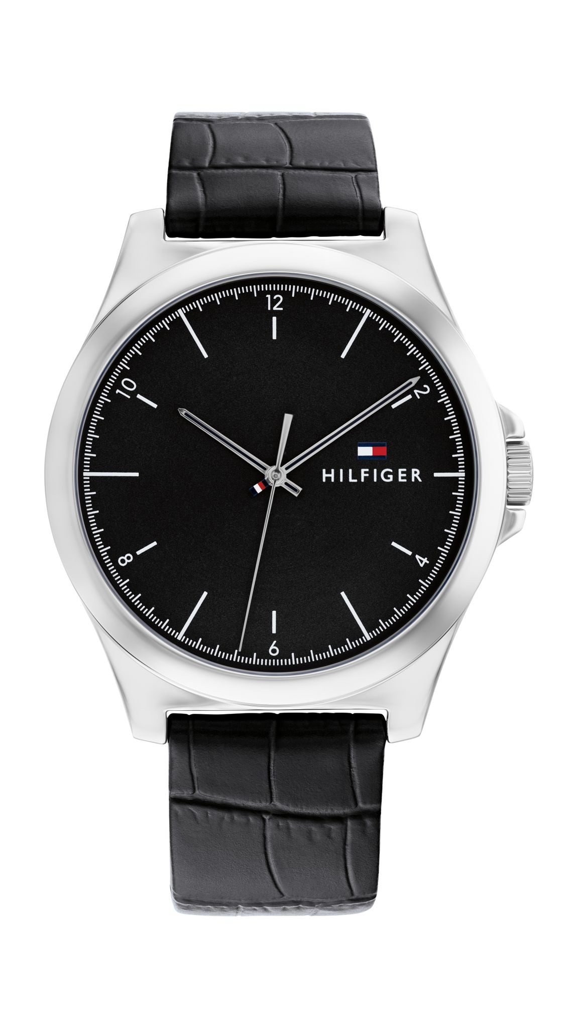 Tommy Hilfiger - Stålklocka med läderband - Guldfynd