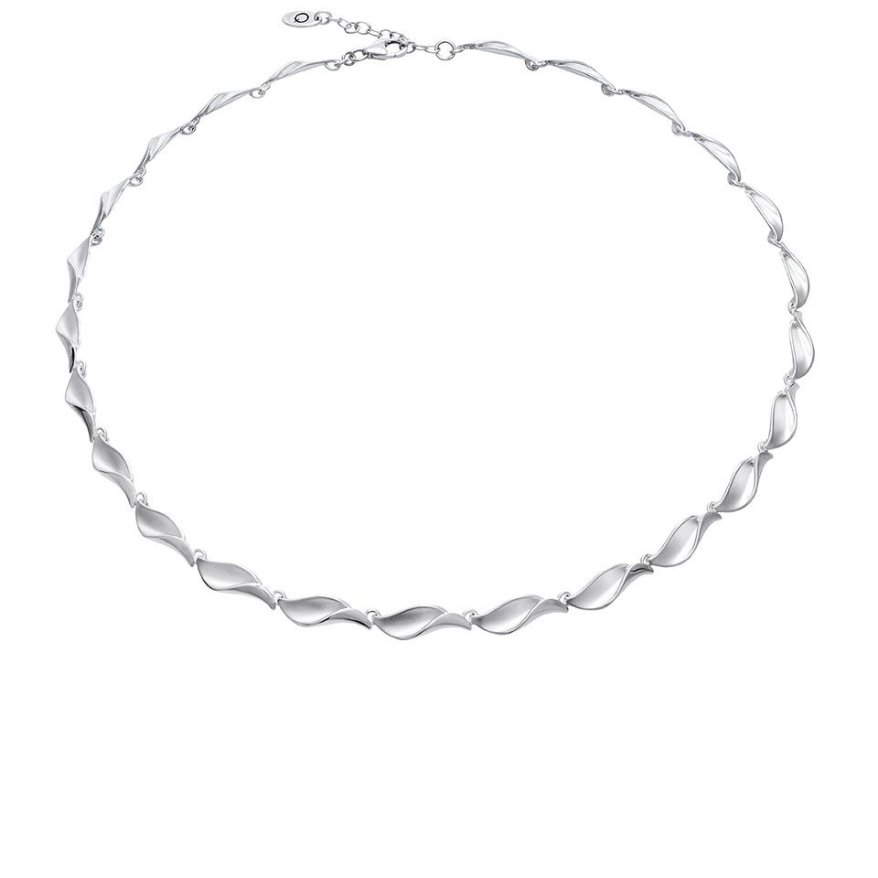 Collier i &auml;kta silver