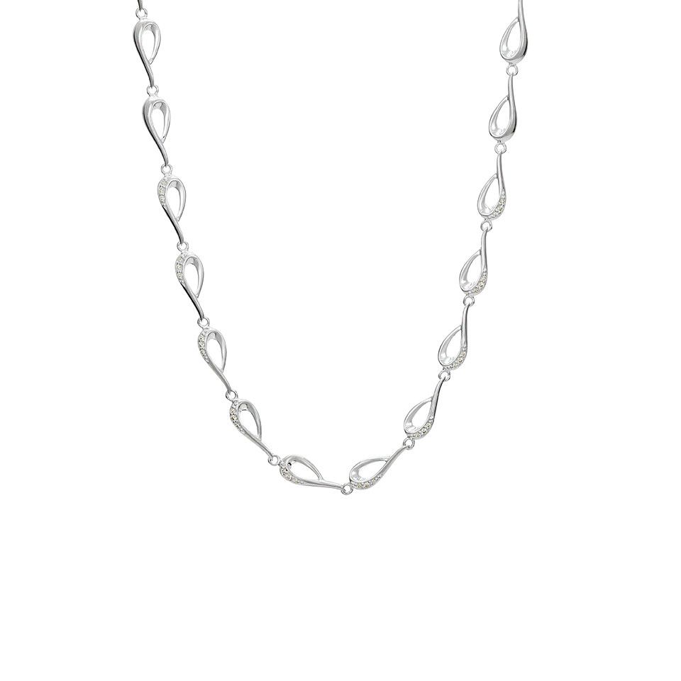 Halsband i &auml;kta silver