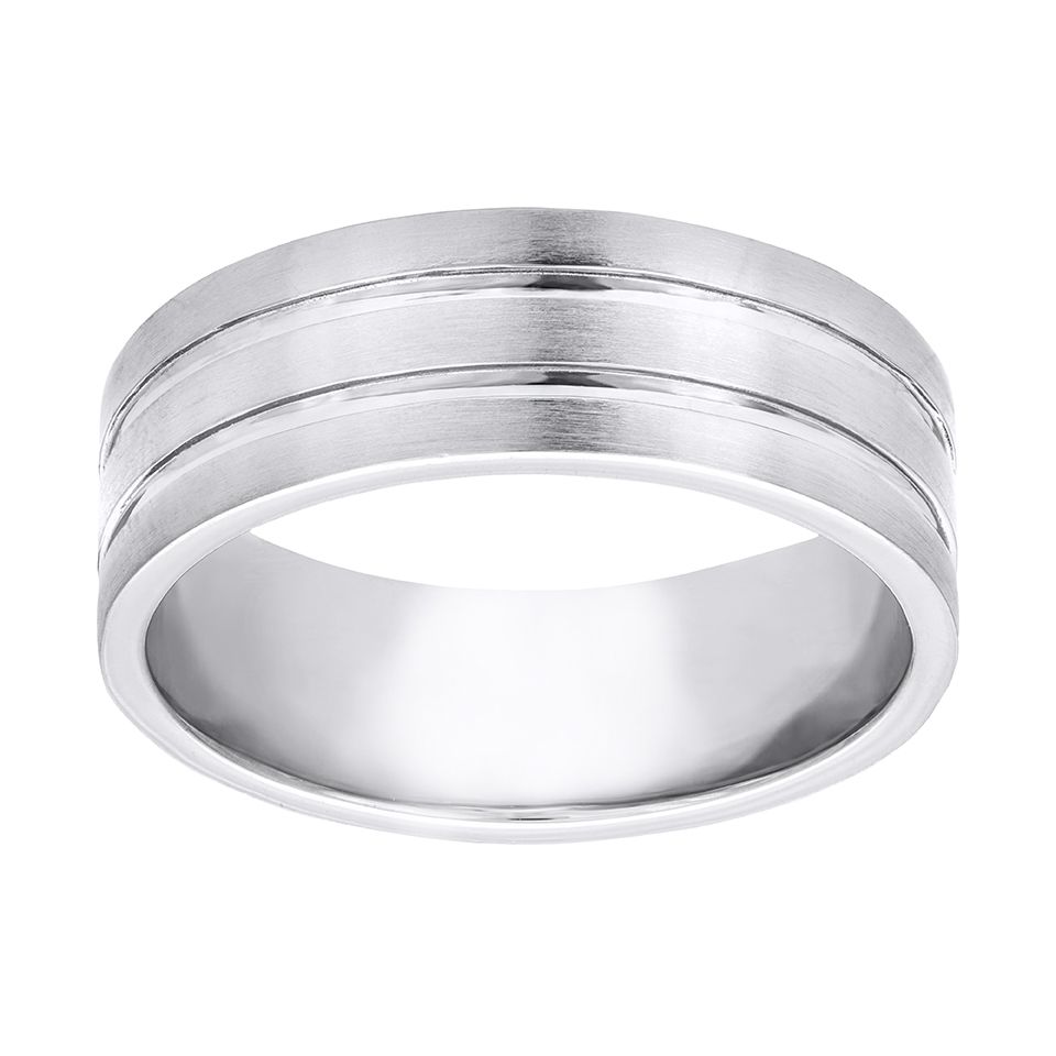 Bred randig ring i äkta silver, 19.0