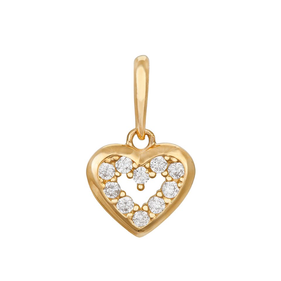 Glittrigt hängsmycke i 18K guld med hjärta