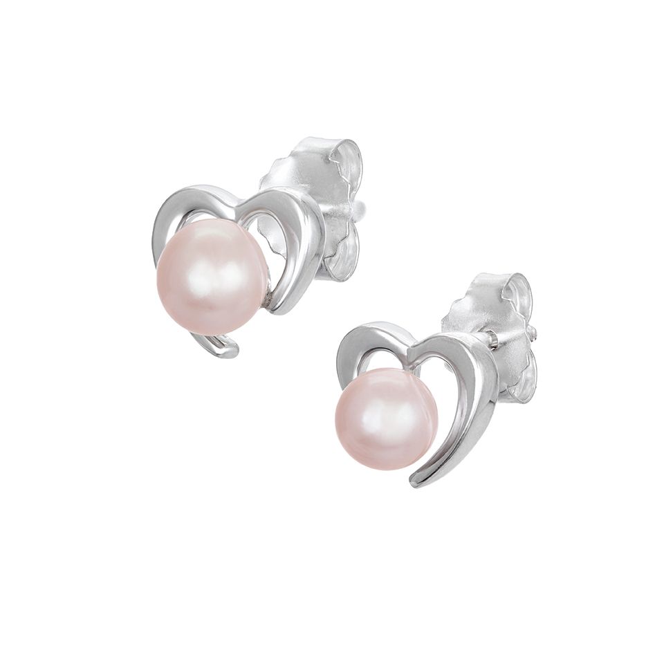 Örhängen i äkta silver med rosa sötvattenspärla