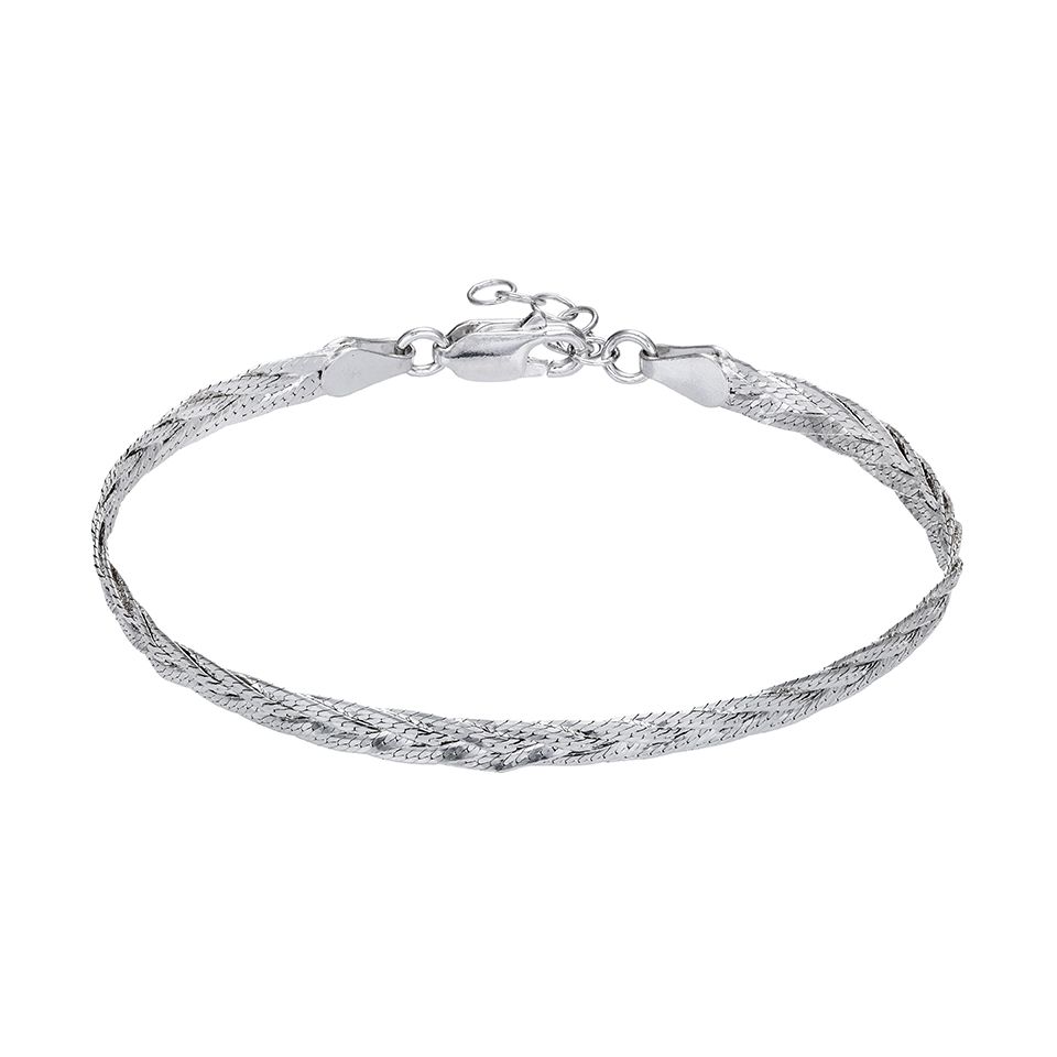 Armband i &auml;kta silver