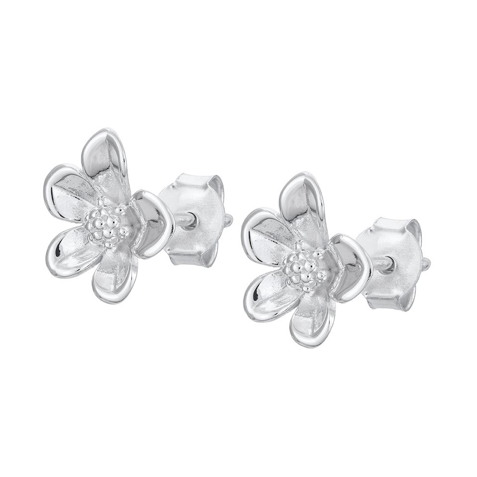 Örhängen i äkta silver med blåsippor