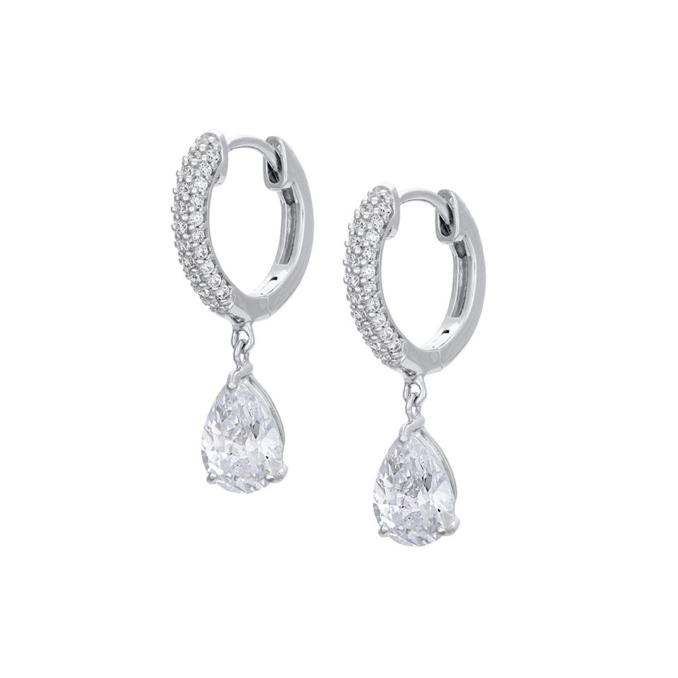 &Ouml;rh&auml;ngen i &auml;kta silver med dropph&auml;nge