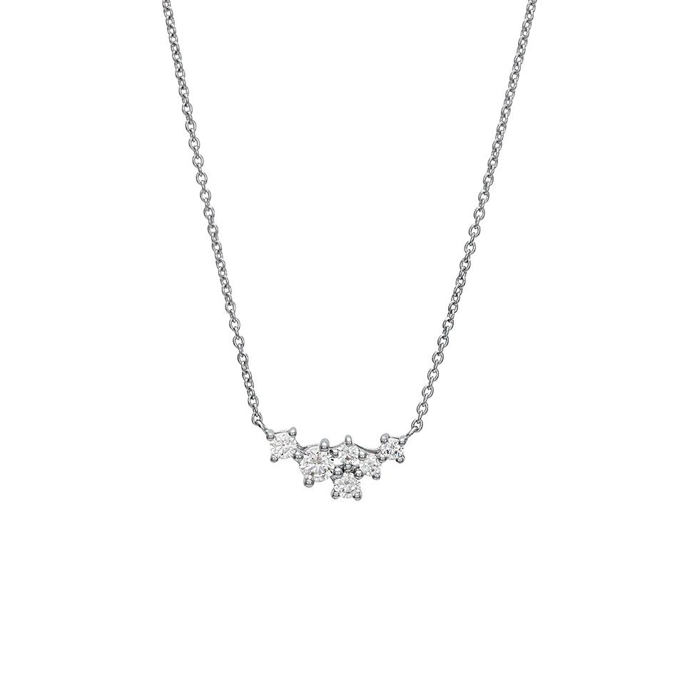 Halsband i &auml;kta silver med kubisk zirkonia.