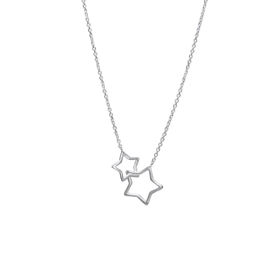 Halsband i äkta silver med stjärnor