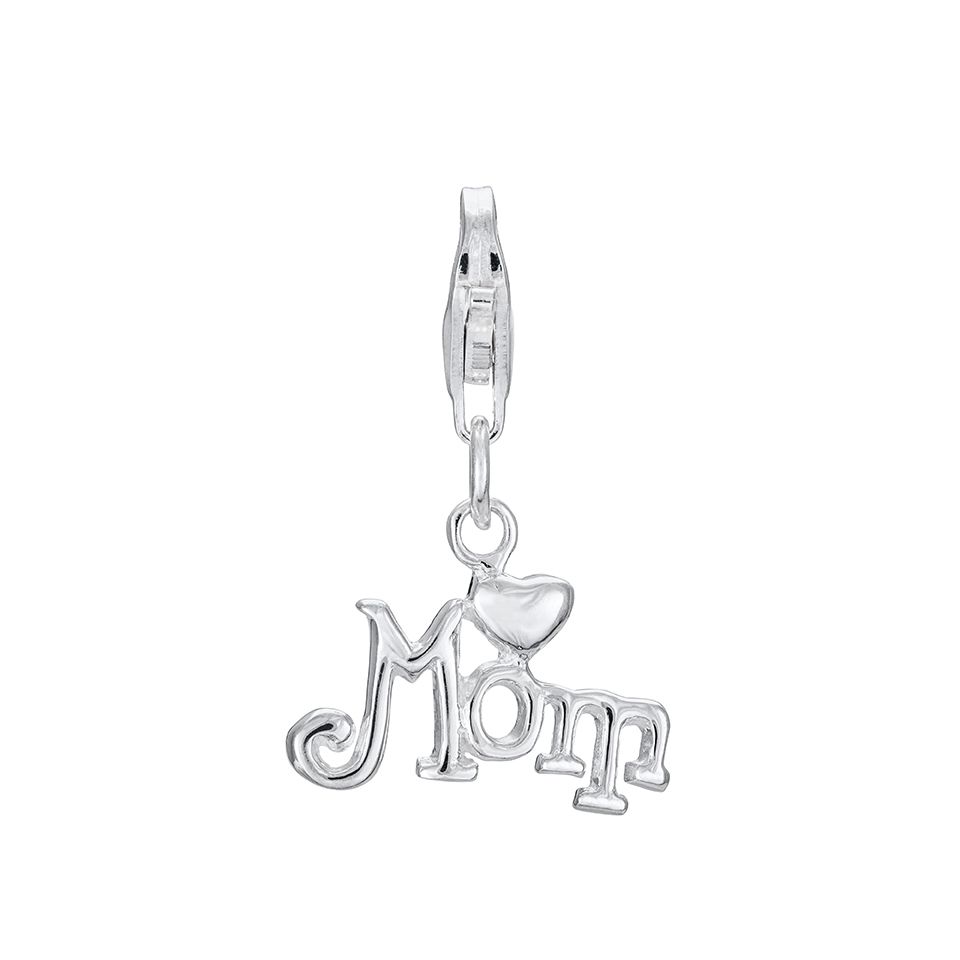 Berlock i &auml;kta silver mom med hj&auml;rta