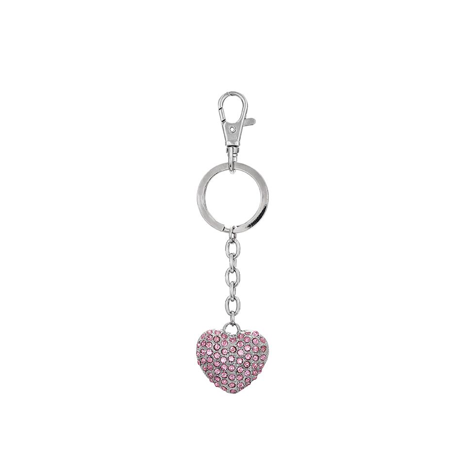 Nyckelring Hjärta rosa glitter