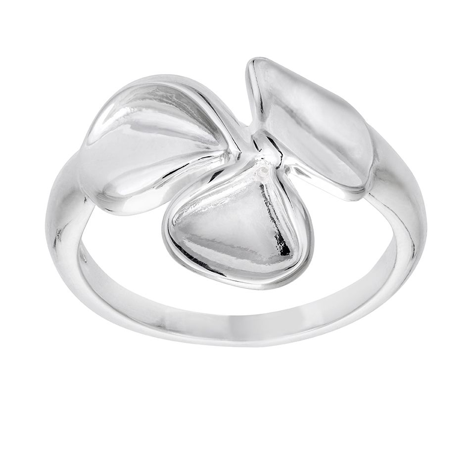 Ring i äkta silver med tre blad, 16.0