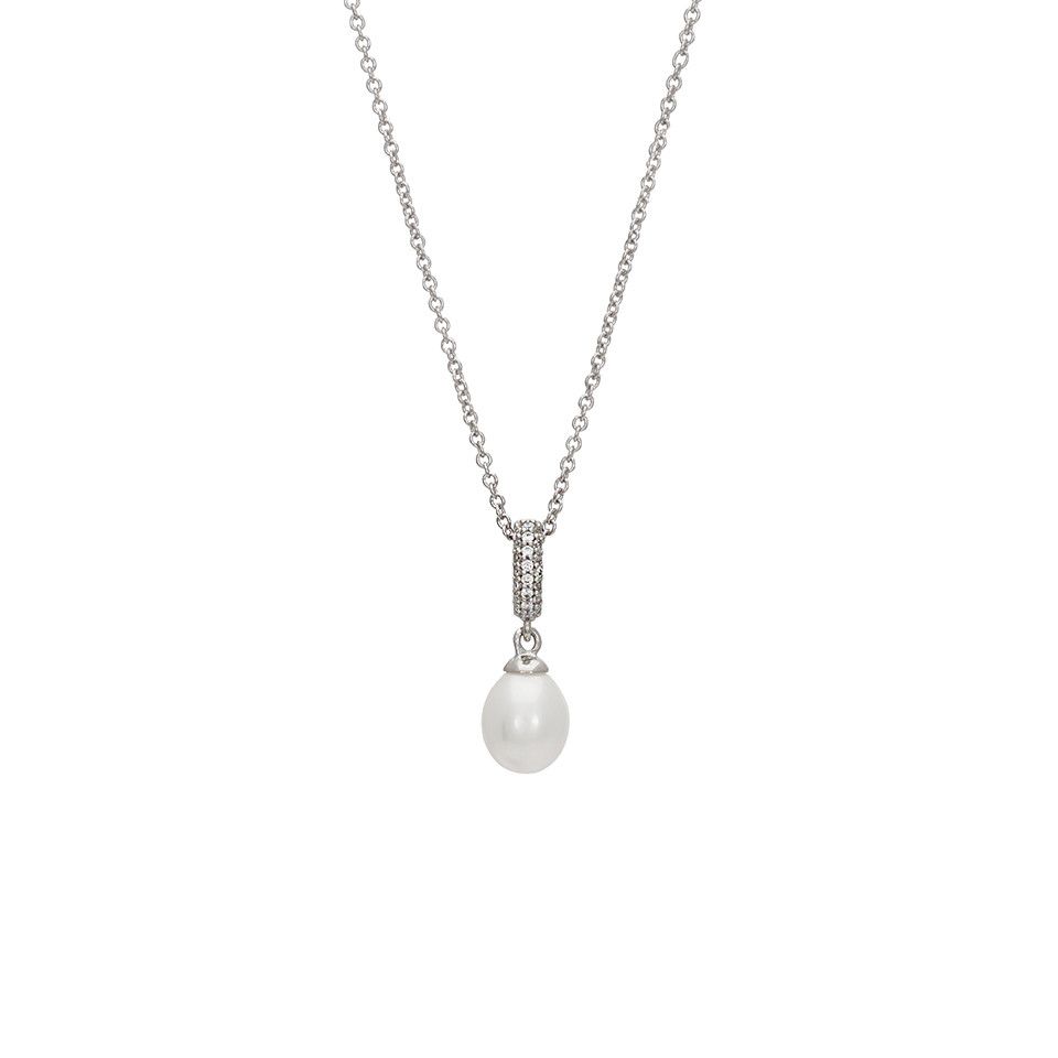 Halsband i äkta silver med en sötvattenspärla