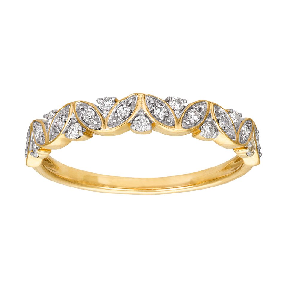 Diamantring i 18K guld med flera diamanter, 16.0