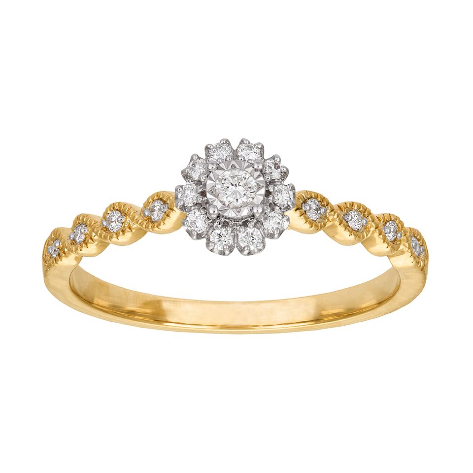 Diamantring i 18K guld – Vintage, 15.0