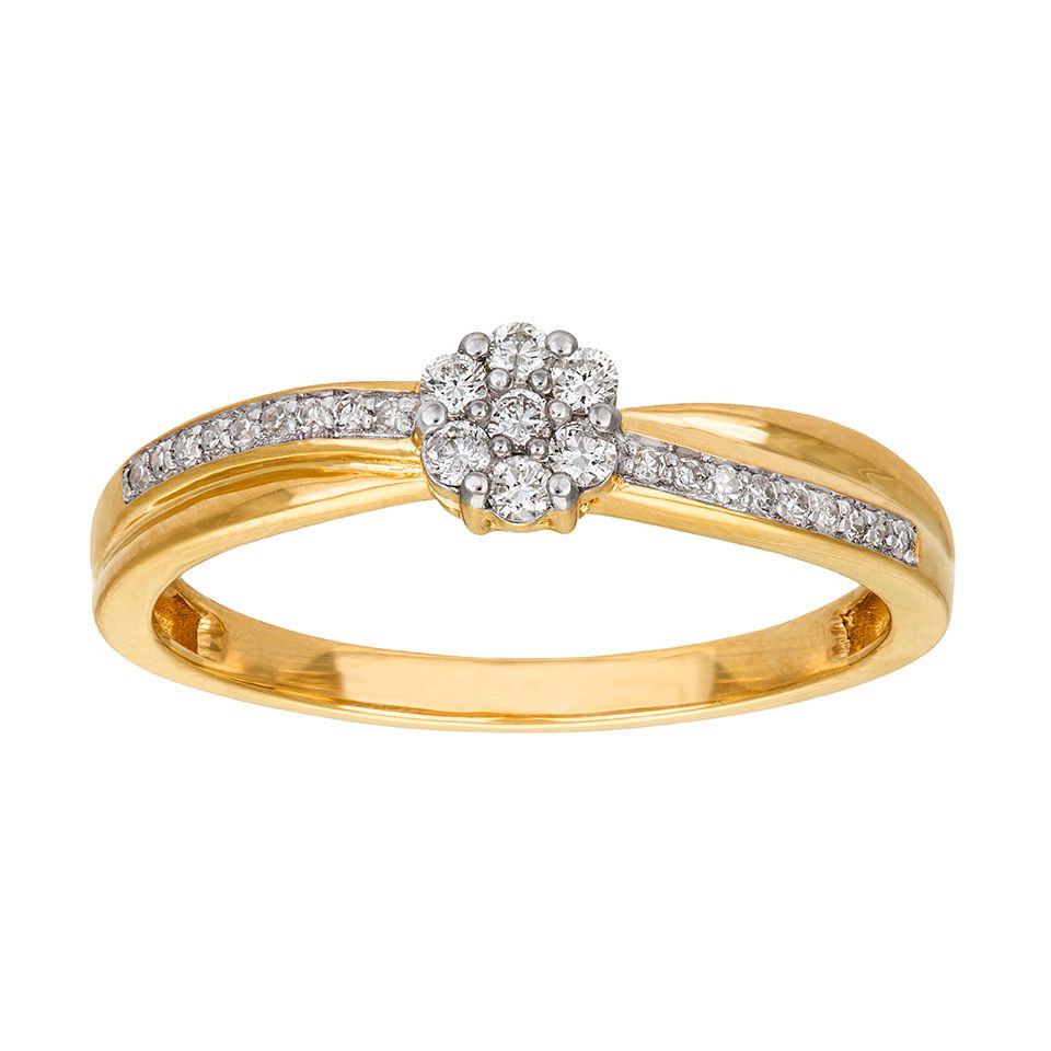 Diamantring i 18K guld, 17.0