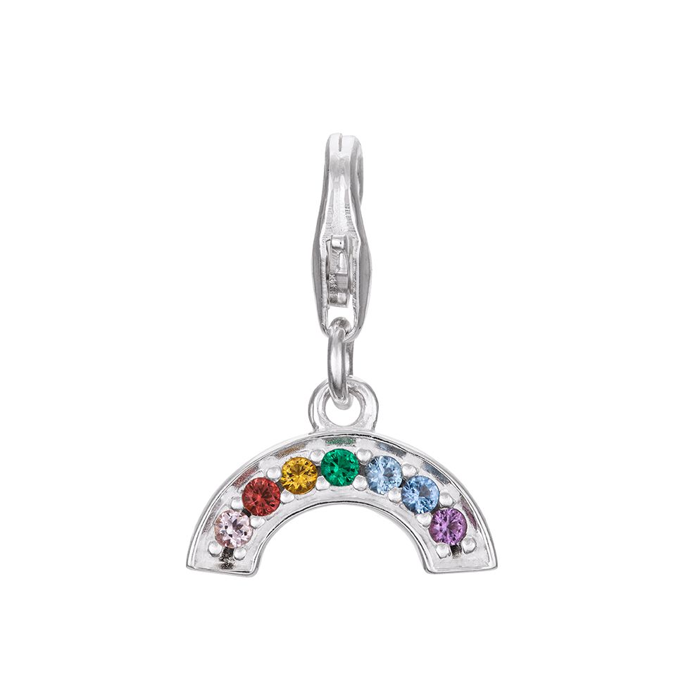 Berlock i &auml;kta silver med en regnb&aring;ge