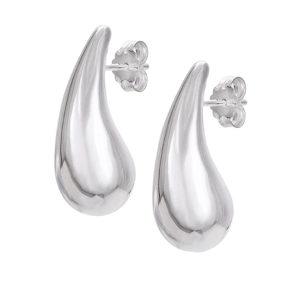 &Ouml;rh&auml;ngen i &auml;kta silver droppform