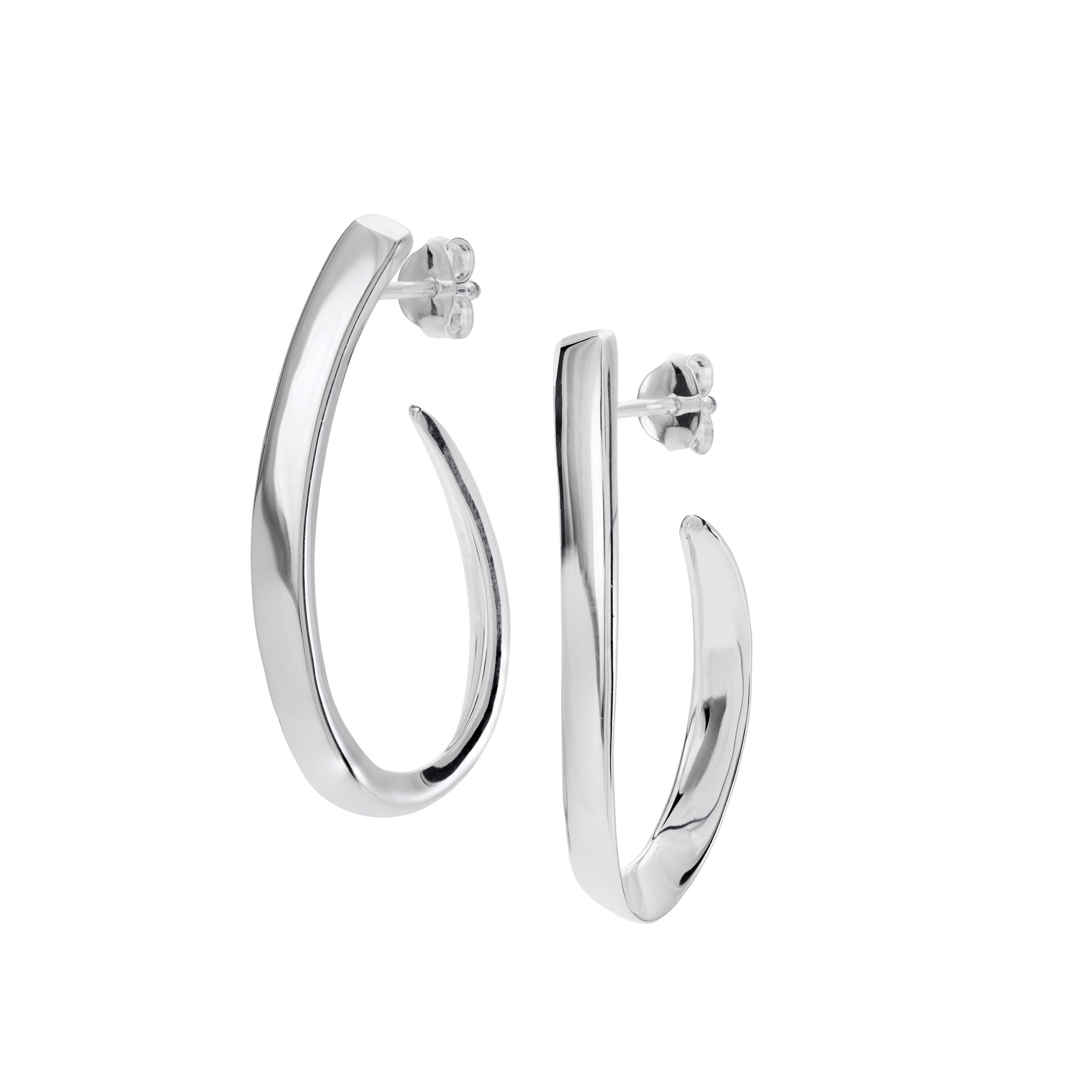 Ovala creoler i äkta silver