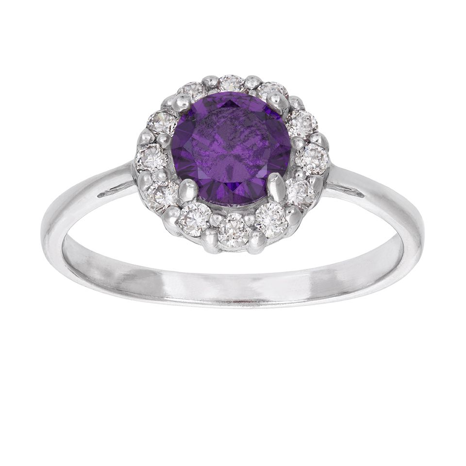 Ring i äkta silver lila, 16.0