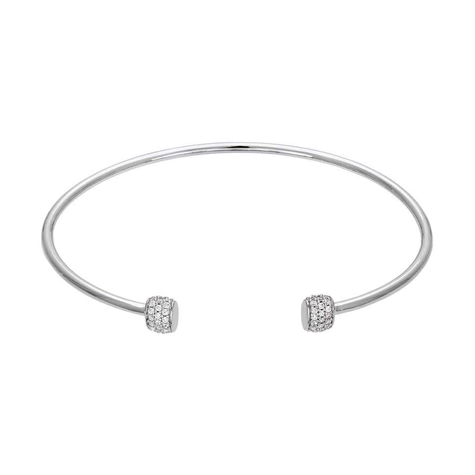 Armring i &auml;kta silver med pav&eacute;