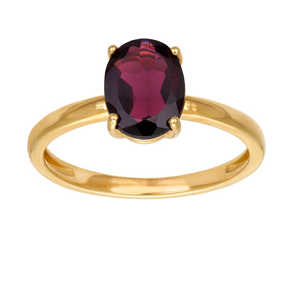 Ring i äkta silver med en granat, 20.0