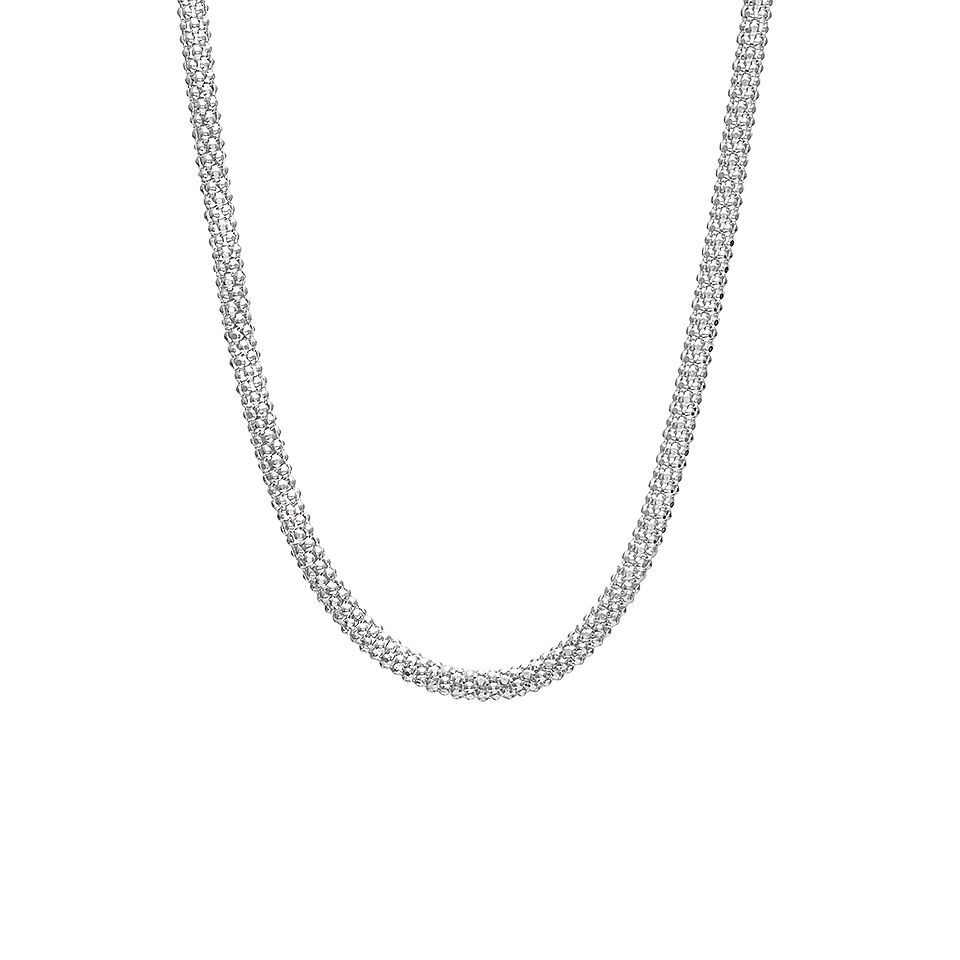 Halsband i &auml;kta silver