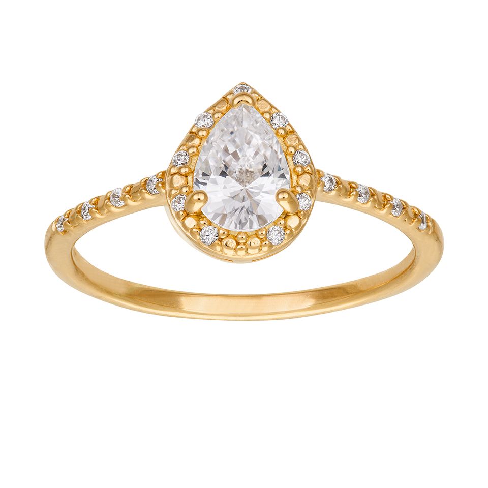 Ring i &auml;kta silver med droppform, 20.0