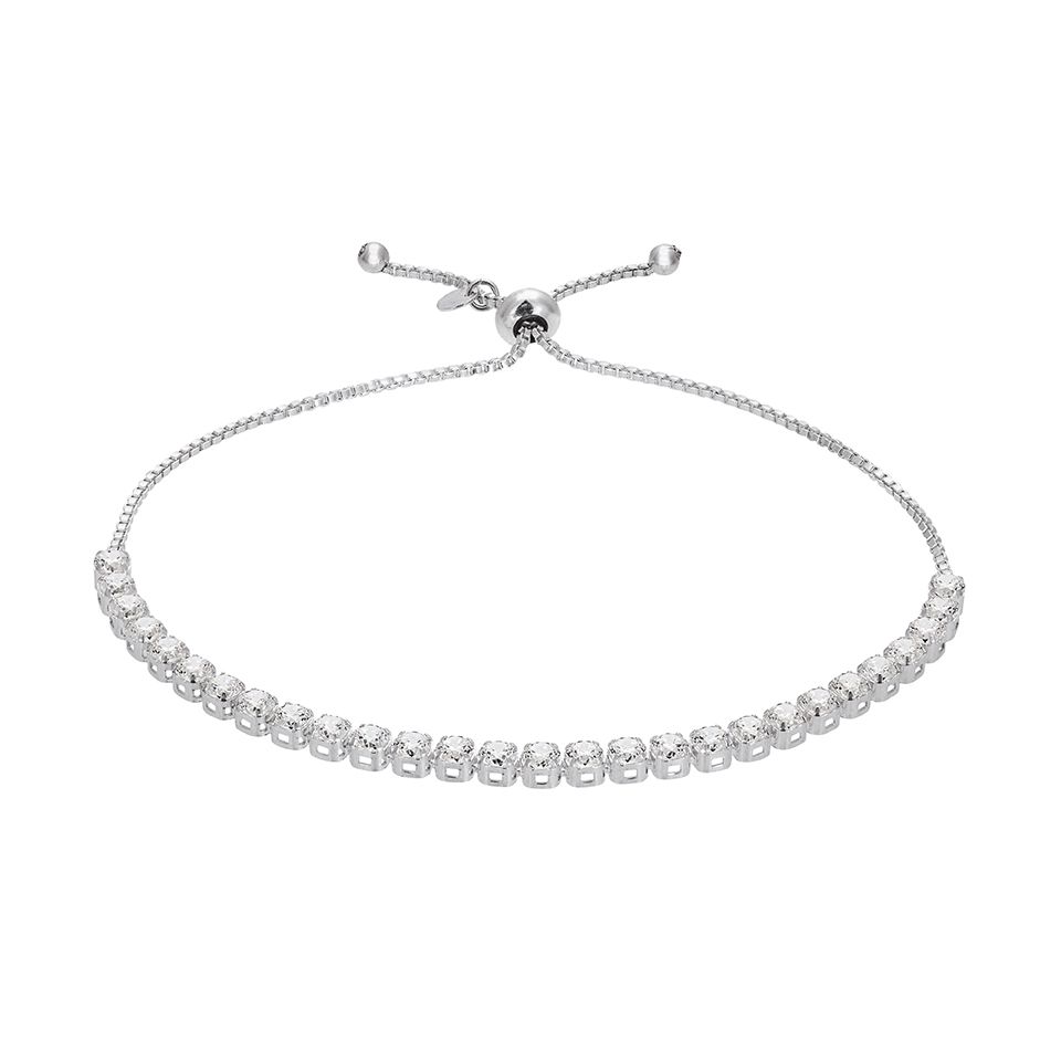 Tennisarmband i &auml;kta silver