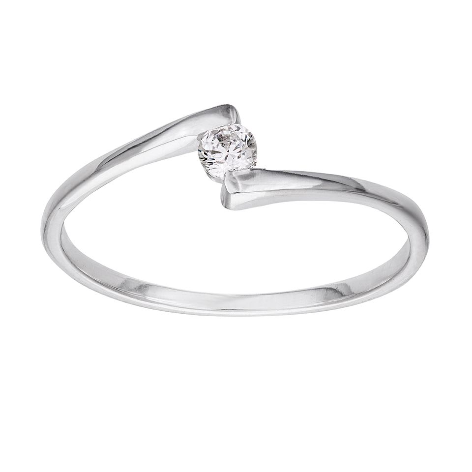 Ring i äkta silver med kubisk zirkonia, 16.0