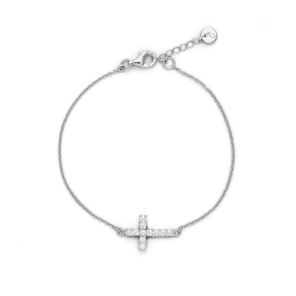 Armband EVIGHET i äkta silver med kors - Guldfynd