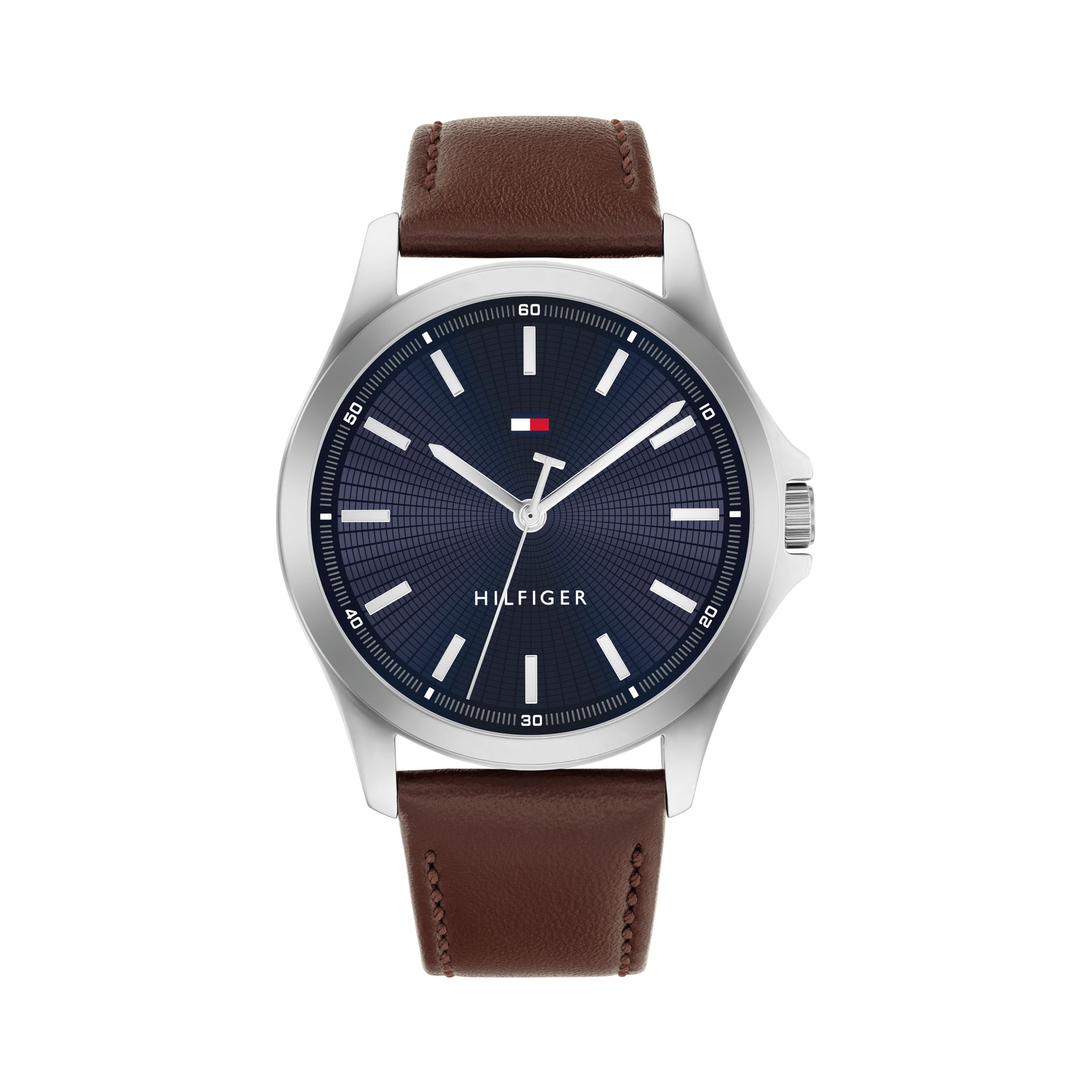 Tommy Hilfiger - Stålklocka med läderarmband - Guldfynd