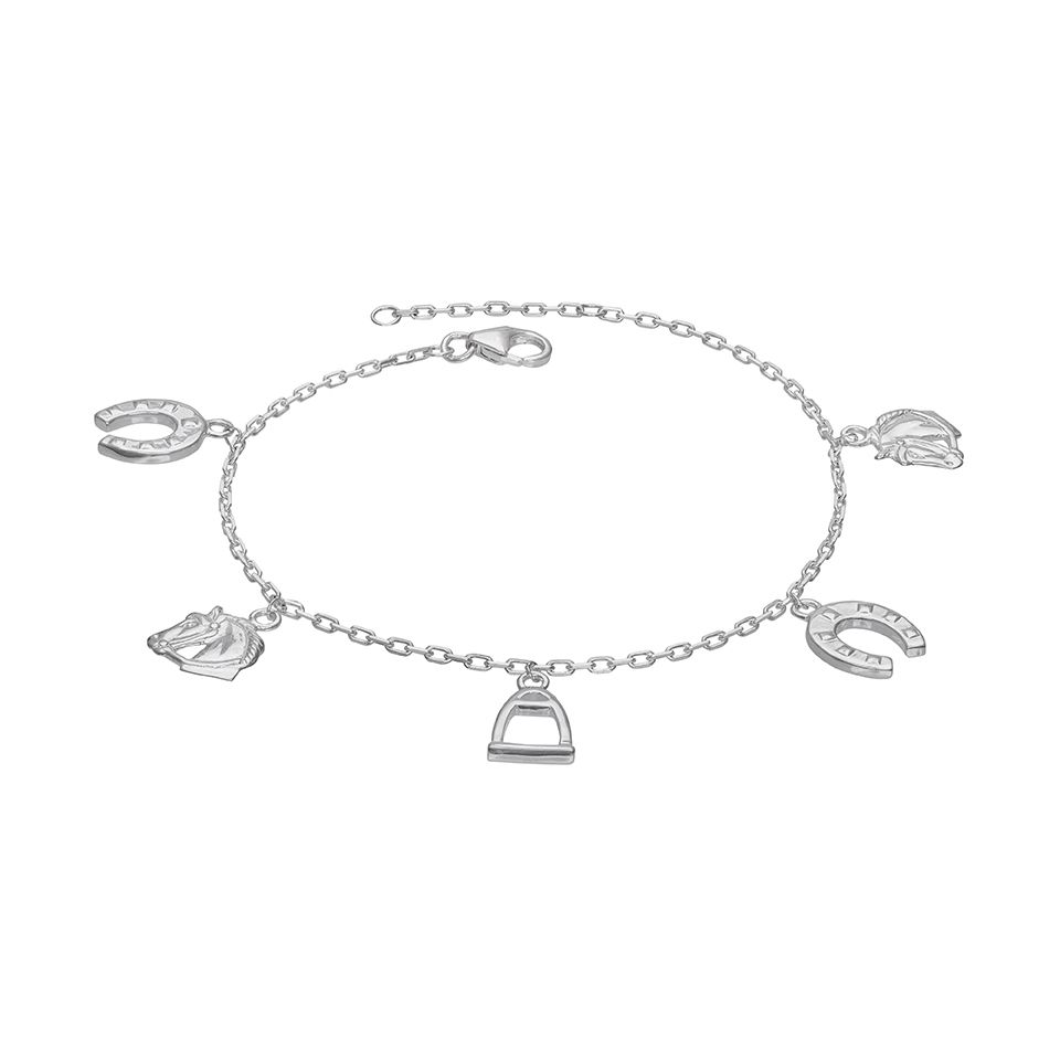 Armband i äkta silver med berlocker - Guldfynd