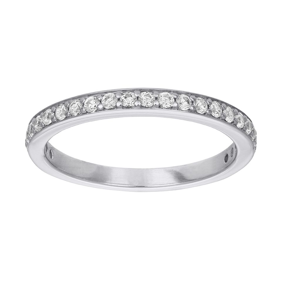 Alliansring i äkta silver med kubisk zirkonia, 16.0