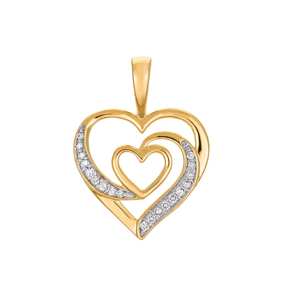 Diamanthänge i 18K guld med hjärtan