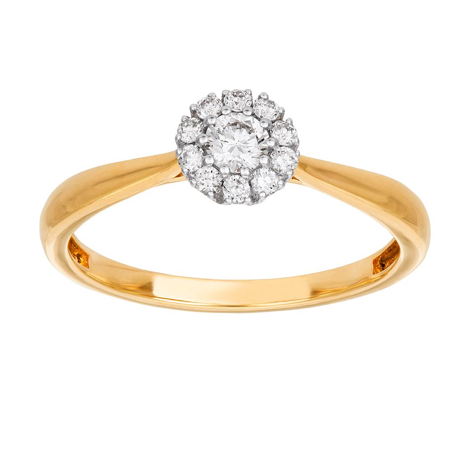 Diamantring I 18K guld – Halo, 15.0